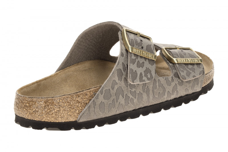Birkenstock Arizona Pantolette taupe grau Leo SCHMAL 1031941