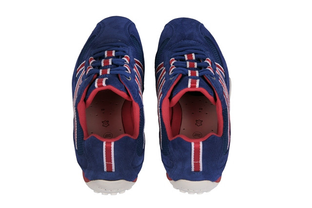 Geox Snake S Schuhe blau rot Velour Sneakers