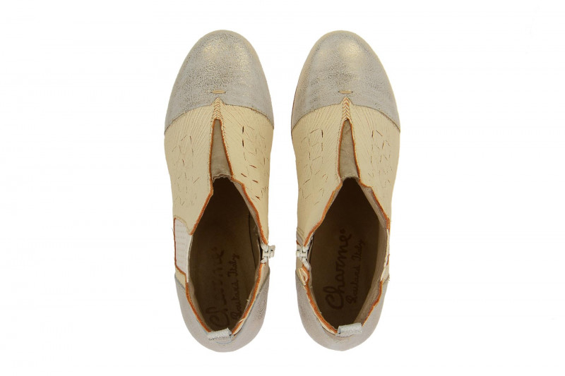 Charme Sommer Stiefelette beige silber 0740