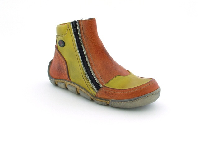 Eject Flight Stiefelette in orange gelb mit Lederfutter E-11661