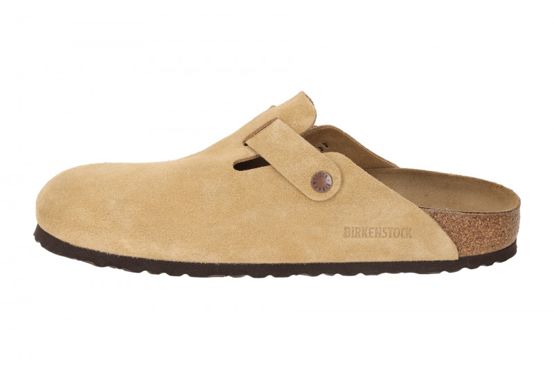 Birkenstock Boston Pantolette beige braun Schmal 1026164