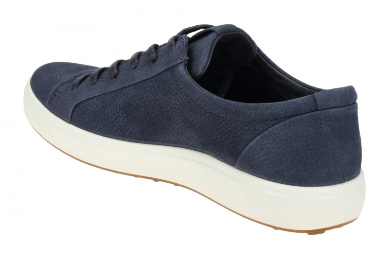 Ecco Soft 7 Schuhe dunkelblau Nubuck Sneaker 470364