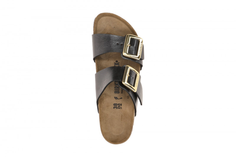 Birkenstock Sydney Cushion Buckle Pantolette schwarz metallic SCHMAL 1029457