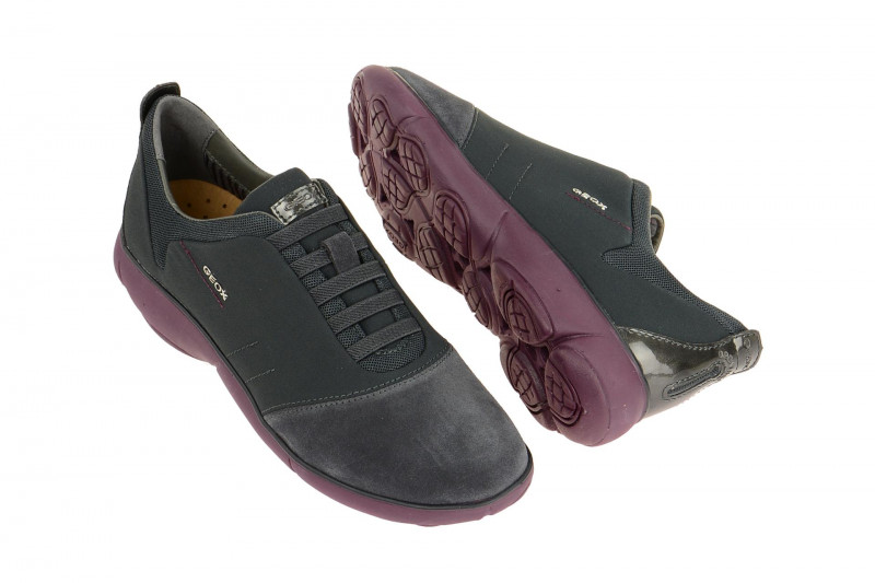 Geox Nebula Damen Slipper dunkel-grau lila