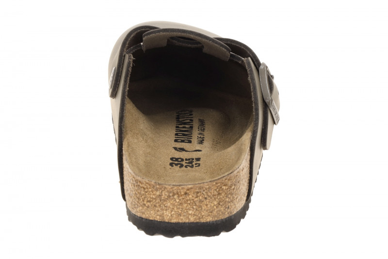 Birkenstock Boston Pantolette grau Glattleder SCHMAL-WEIT 1029156