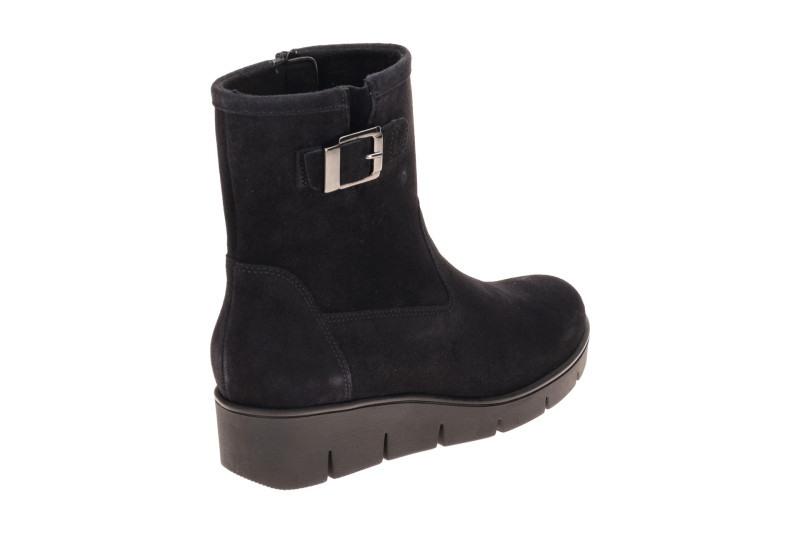 Gabor Keil Stiefelette blau Velour Schnalle 8005.02.002
