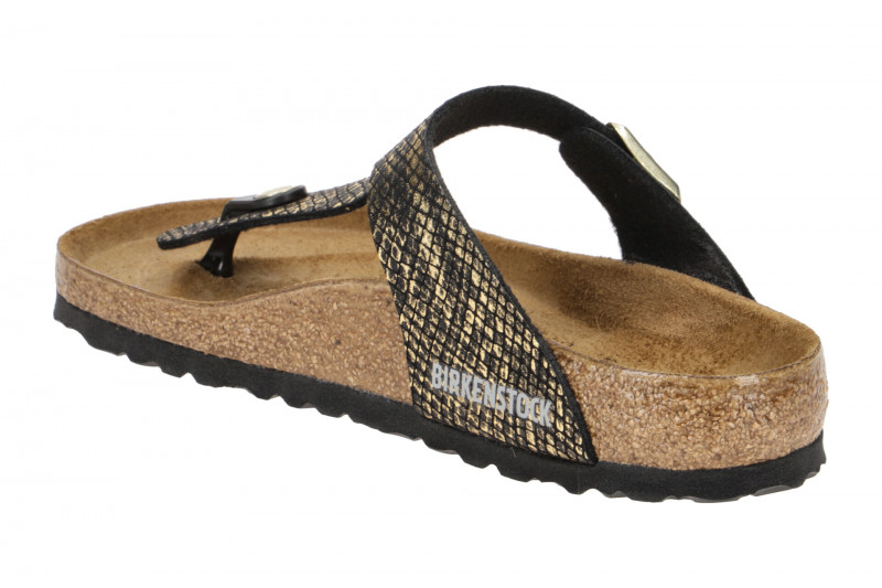 Birkenstock Gizeh BS Pantolette schwarz gold-python Normal-Weit 1018464