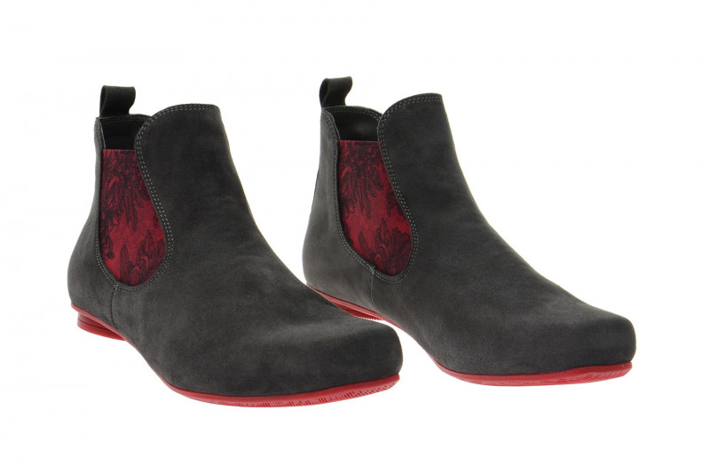 Think Foi Stiefelette grau rot 4-84194-21