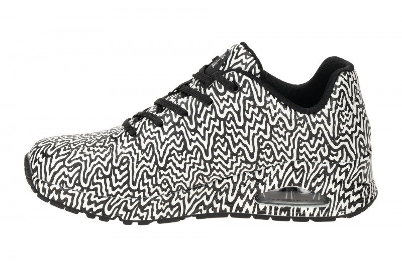 Skechers Uno Schuhe weiß schwarz unendlicher Tropfen 177960