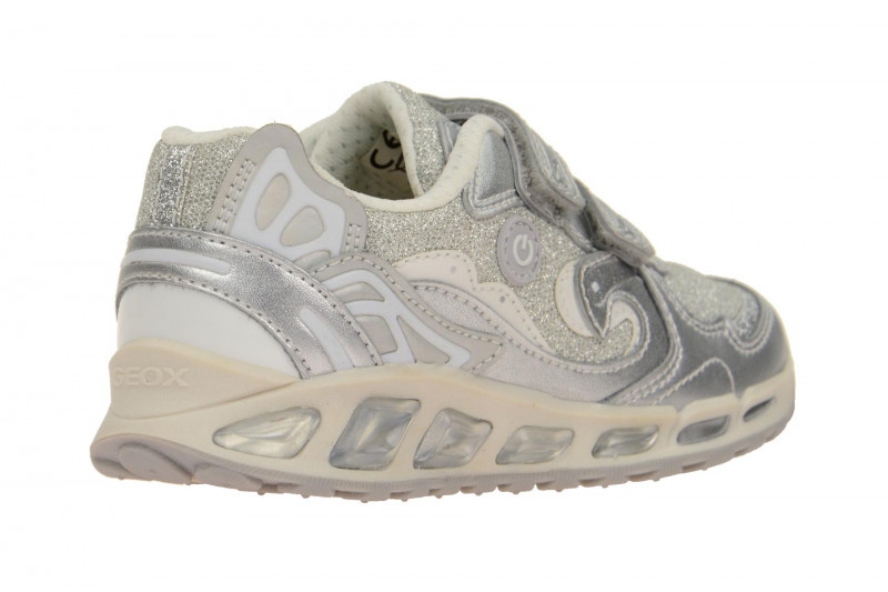 Geox Respira Shuttle Girl Kinderschuhe in silber weiß Mädchen