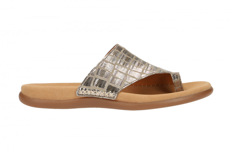 Gabor Zehentrenner Pantolette grau silber