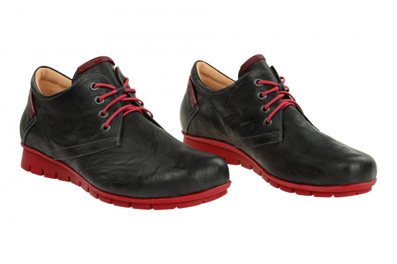 Think Menscha Schuhe dunkel-grau rot 1-81070-21