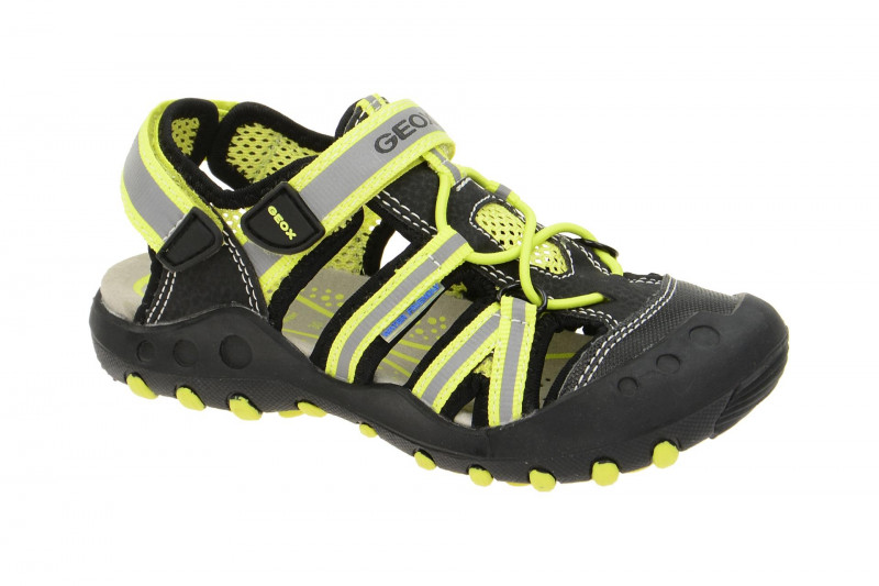 Geox Kinder Sandale Kyle schwarz gelb J42E1C