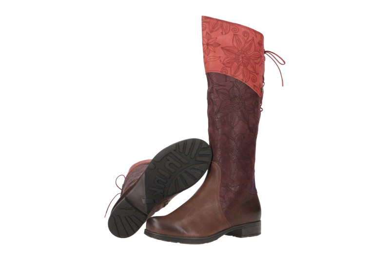 Think Denk Schaft-Stiefel braun rot effekt