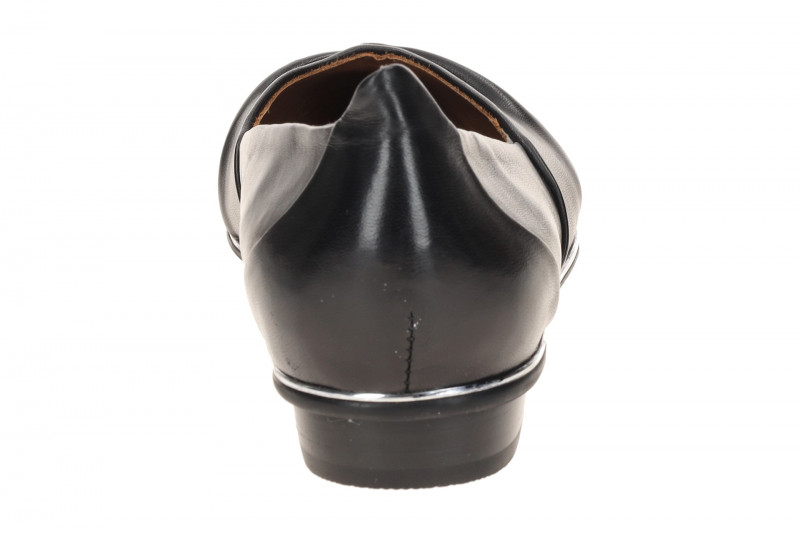 Everybody Bijou Ballerina Schuhe schwarz gerafft silber Rahmen