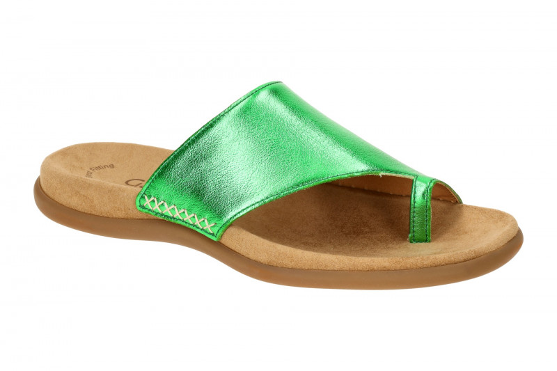 Gabor Pantolette grün metallic Zehentrenner 43.700.79
