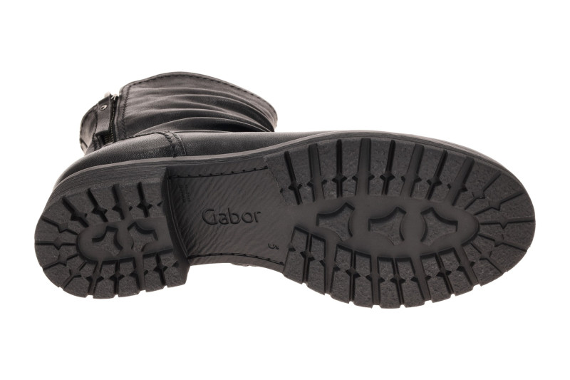 Gabor Fashion Stiefelette schwarz Biker Stil 8028.01.001