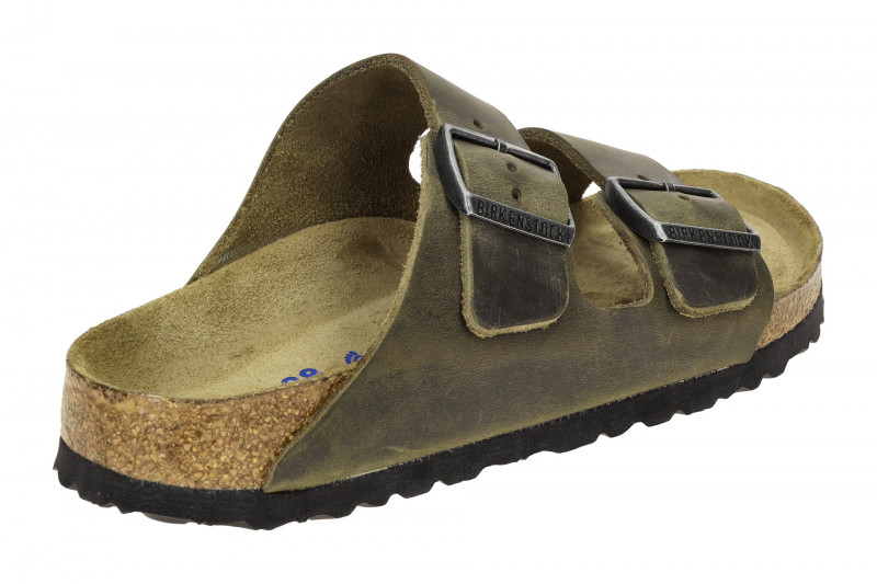 Birkenstock Arizona Pantolette grün SCHMAL Softfußbett 1019377