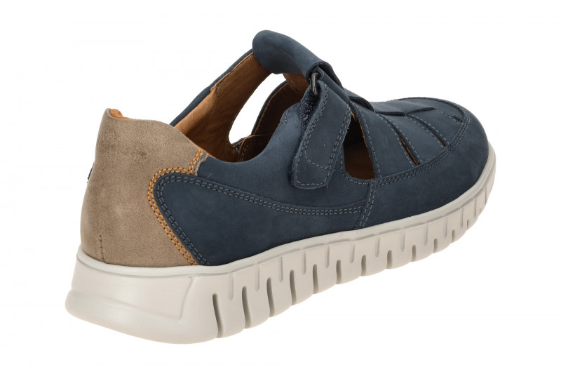 Waldläufer Baldo Schuhe Slipper blau H-Weite Klett 907301