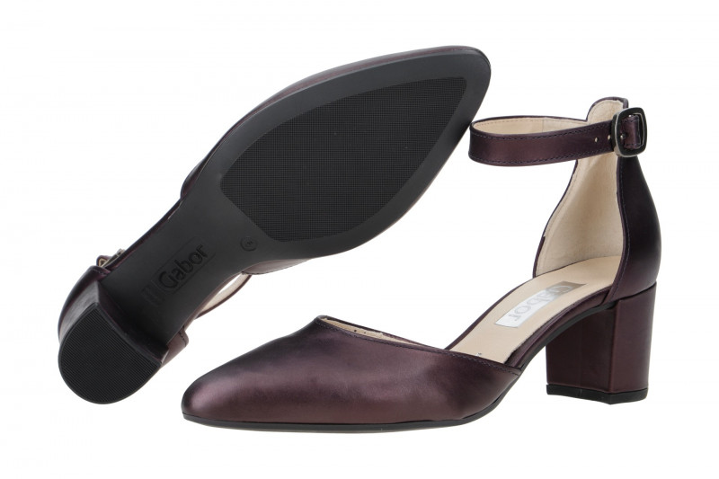Gabor Riemchen Pumps lila prugna metallic 31.340.63