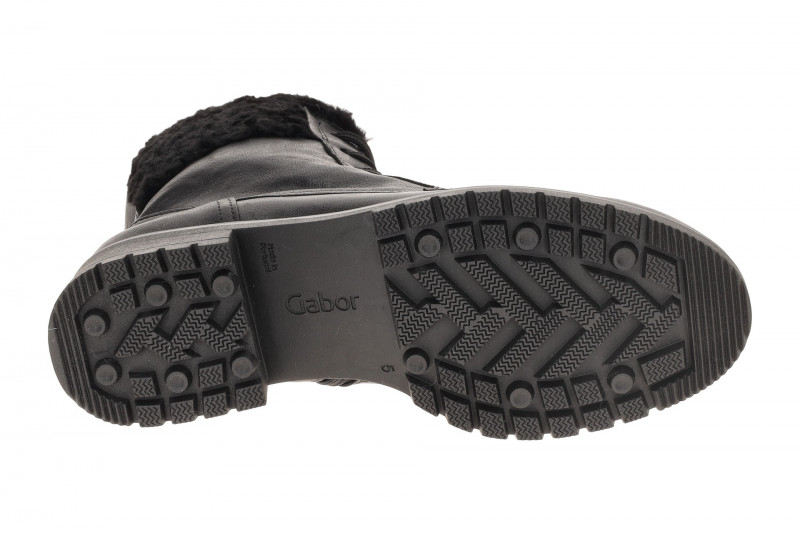 Gabor Stiefelette schwarz Fellkragen Warmfutter 72.776.57
