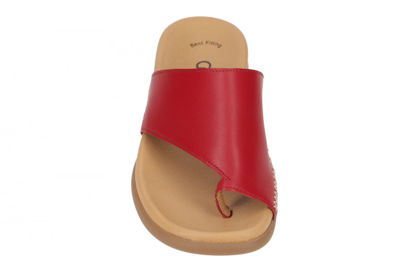 Gabor Zehentrenner Pantolette rot Nappa Lederfußbett