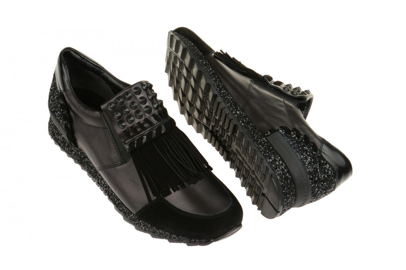 K+S Runner Slipper Schuhe schwarz Glitter
