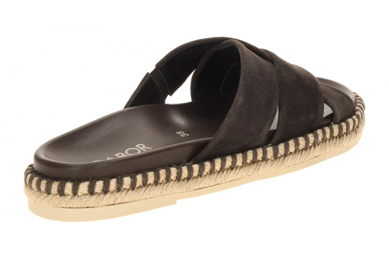 Gabor Pantolette braun mocca Samt Kreuzriemen 83.780.18