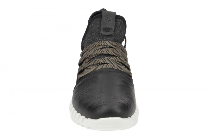 Ecco Zipflex Schuhe schwarz Leder Sneaker 803743