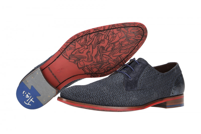 Floris van Bommel Schuhe blau Nubuck 18107