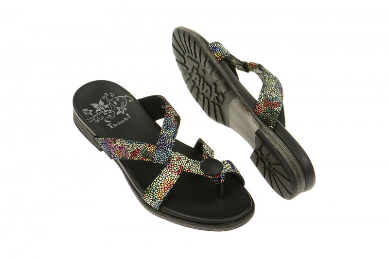 Think Pantolette Sande schwarz multicolor - 4-84546-03