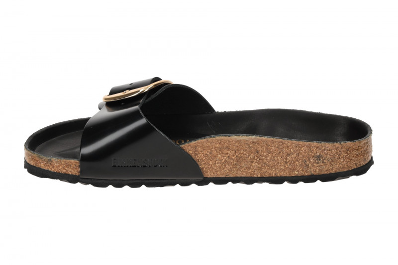 Birkenstock Madrid Big Buckle Pantolette schwarz Lack SCHMAL 1022650