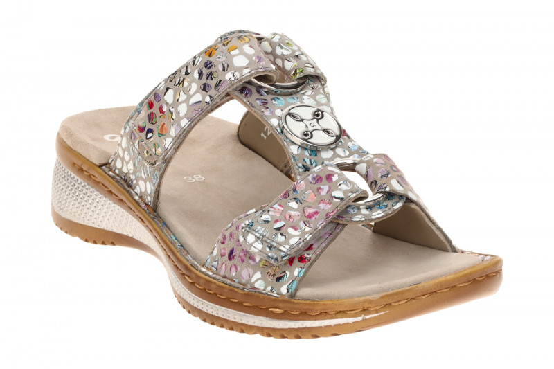 ara Hawaii Steg Pantolette grau bunt Konfetti 12-29003