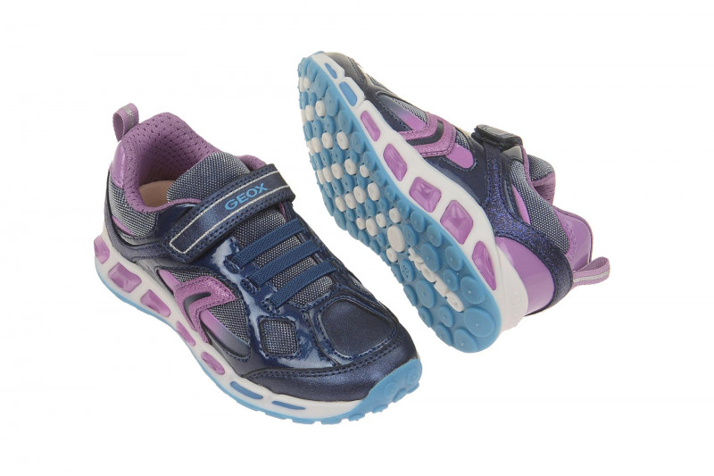 Geox Shuttle Mädchen Schuhe blau Blinker LED