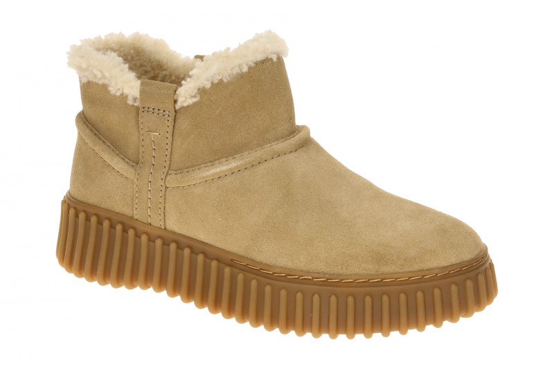 Clarks Torhill Warm Winter Schuhe beige Velour Stiefeletten 26327994