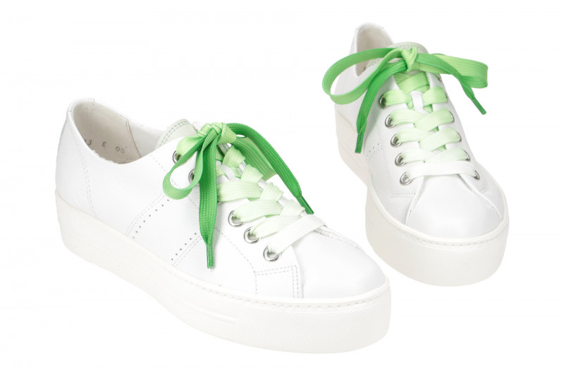 Paul Green Sneaker Schuhe weiß grün Nappa 5247
