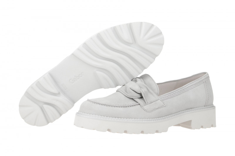 Gabor Schuhe Mokassin Slipper grau 25.242.19