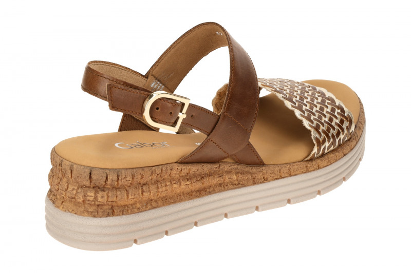 Gabor Keil Sandale braun platin Flecht 62.705.54