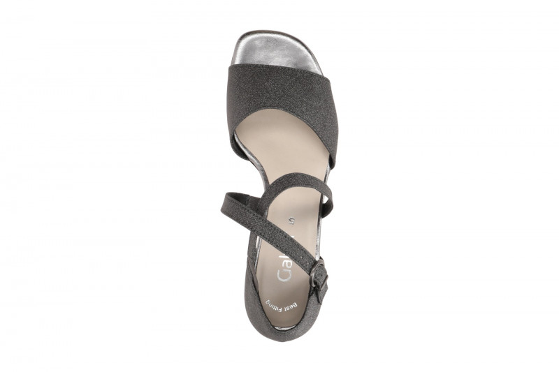 Gabor Kreuz Riemchen Sandalette grau Schimmer 41.760.69