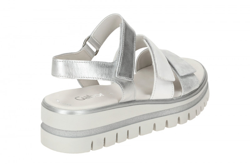 Gabor Plateau Sandalen sillber weiß Metallic 64.620.69