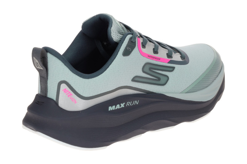 Skechers Max Run Schuhe grau blau Sportschuhe Damen Waterproof