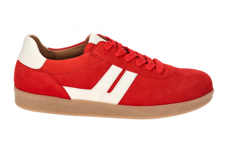 Gabor Schuhe Retro-Sneakers rot weiß Velour 63.300.15