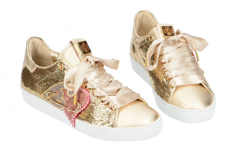 Högl Schuhe platin beige Pailletten Swarovski