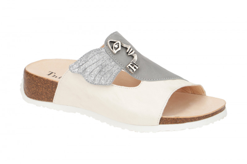 Think Mizzi Pantolette weiß grau 124