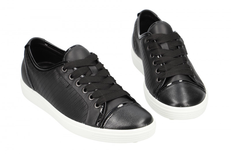 Ecco Soft 7 Schuhe schwarz Damen Schnürer