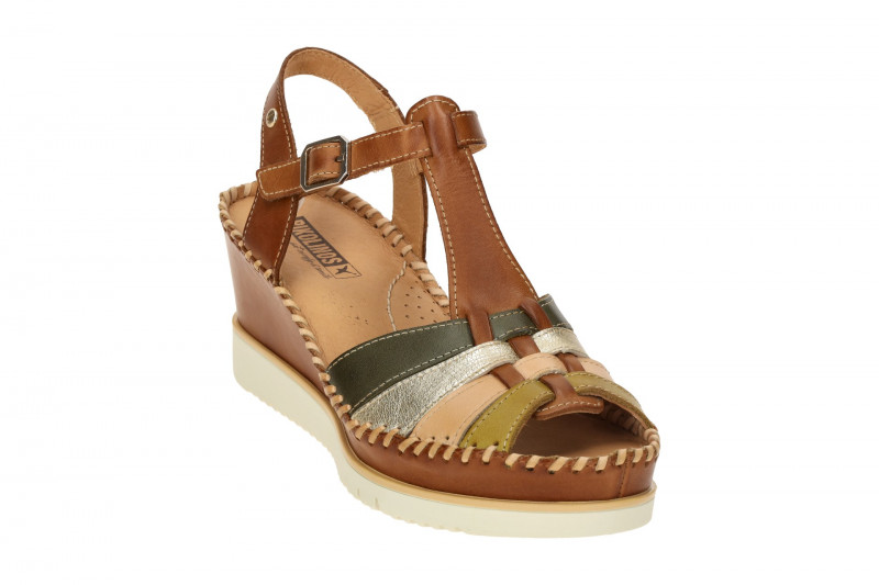 Pikolinos Aguadulce T-Steg Keil Sandale braun multi W3Z-1836C1