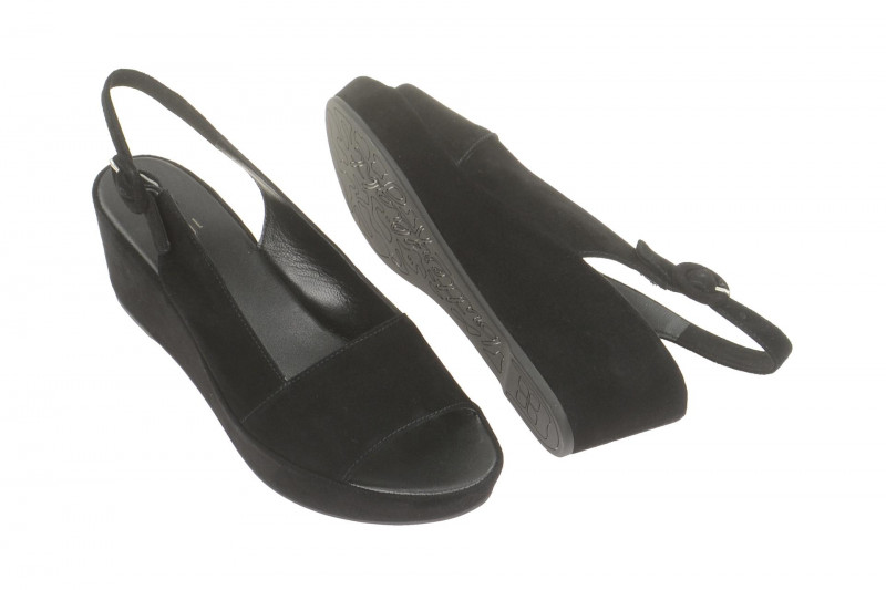 Högl Slingback Sandale schwarz Plateau 3202