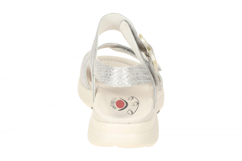 Gabor RollingSoft Sandale silber grau Flecht Metallic 46.814.62