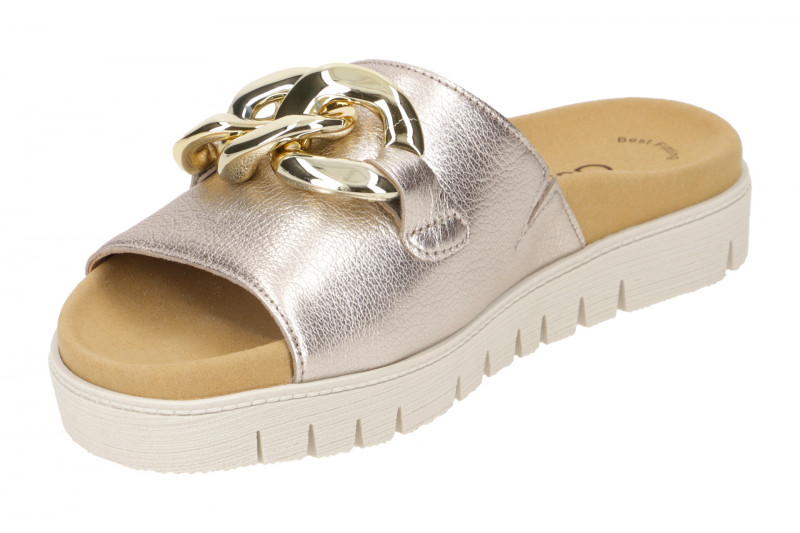 Gabor Glamour Pantolette grau gold 43.743.62