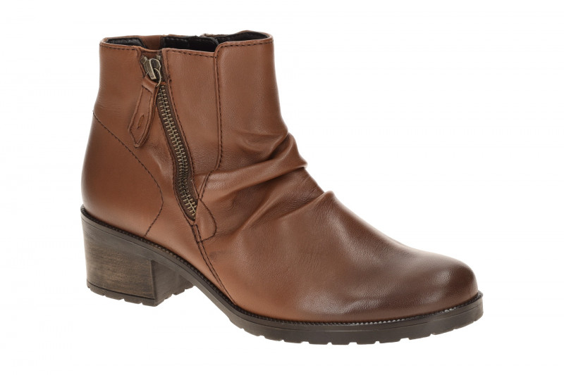 Gabor Stiefelette braun Leder gerafft G-Weite 72.811.65